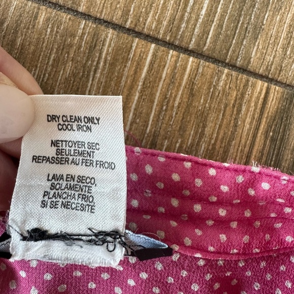 Worth NY 100% silk pink polka dot sleeveless blouse size 12 - Picture 3 of 5